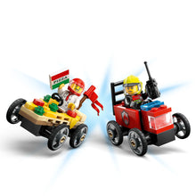 LEGO® City Pizza vs. Fire Truck Race Car Pack Toy Soapbox Racing Set for Ages 5 and up 60458