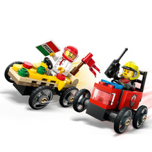 LEGO® City Pizza vs. Fire Truck Race Car Pack Toy Soapbox Racing Set for Ages 5 and up 60458