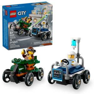 LEGO® City Airplane vs. Hospital Bed Race Car Pack Soapbox Racing Toy Playset for Ages 5 Plus 60459