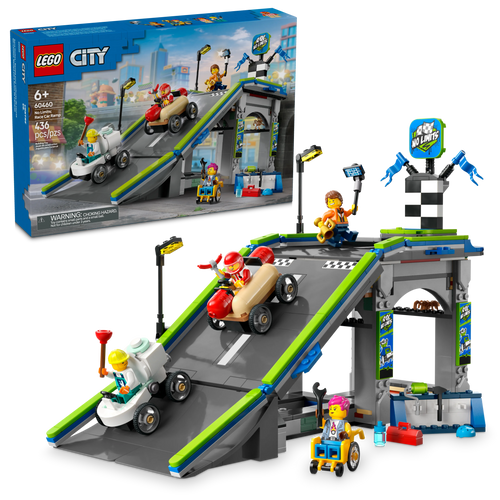 LEGO® City No Limits: Race Car Ramp Track Toy Soapbox-Racing Set with Driver Minifigures 60460