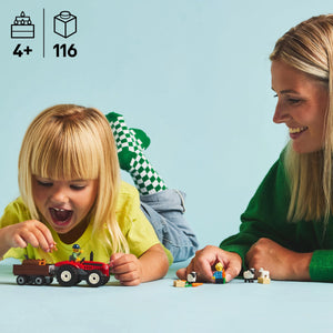 LEGO® City Red Farm Tractor with Trailer & Sheep Toy, Playset for Kids Aged 4 Years and up 60461