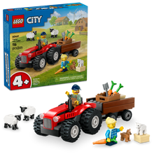 LEGO® City Red Farm Tractor with Trailer & Sheep Toy, Playset for Kids Aged 4 Years and up 60461