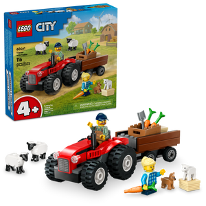 LEGO® City Red Farm Tractor with Trailer & Sheep Toy, Playset for Kids Aged 4 Years and up 60461