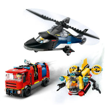 LEGO® City Helicopter, Fire Truck & Submarine Remix Toy Building Set for Kids Aged 7 and up 60462