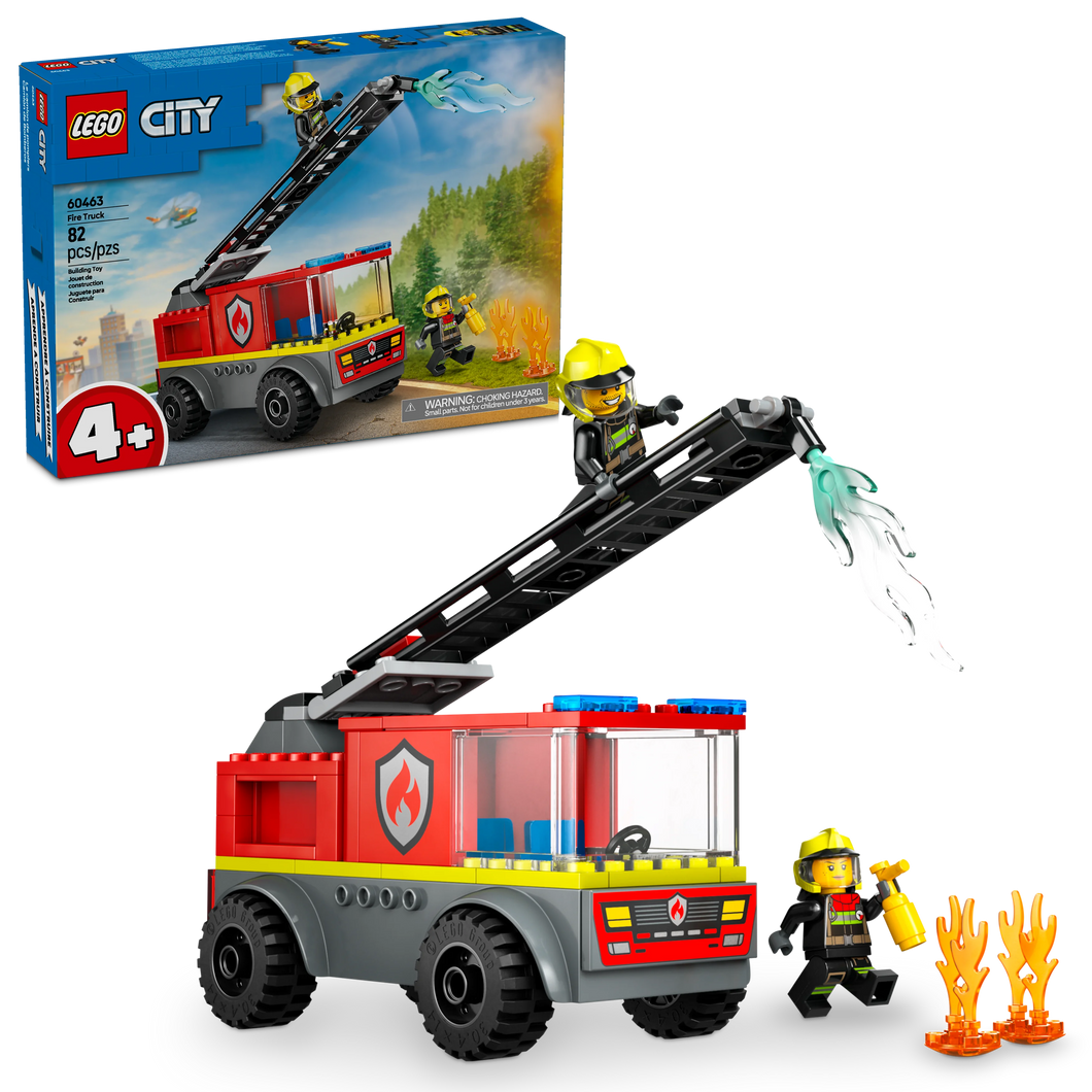 LEGO® City Fire Ladder Truck, Firefighter Toy Vehicle Gift for Kids Aged 4 and up 60463