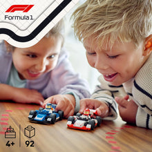 LEGO® City F1® Williams Racing & Haas F1® Race Cars Vehicle Toy Set with 2 Driver Minifigures 60464