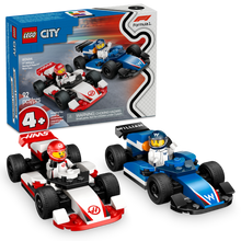 LEGO® City F1® Williams Racing & Haas F1® Race Cars Vehicle Toy Set with 2 Driver Minifigures 60464
