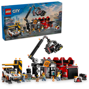 LEGO® City Scrapyard with Cars, Salvage Worker Toy for Boys and Girls Aged 7 and up 60472