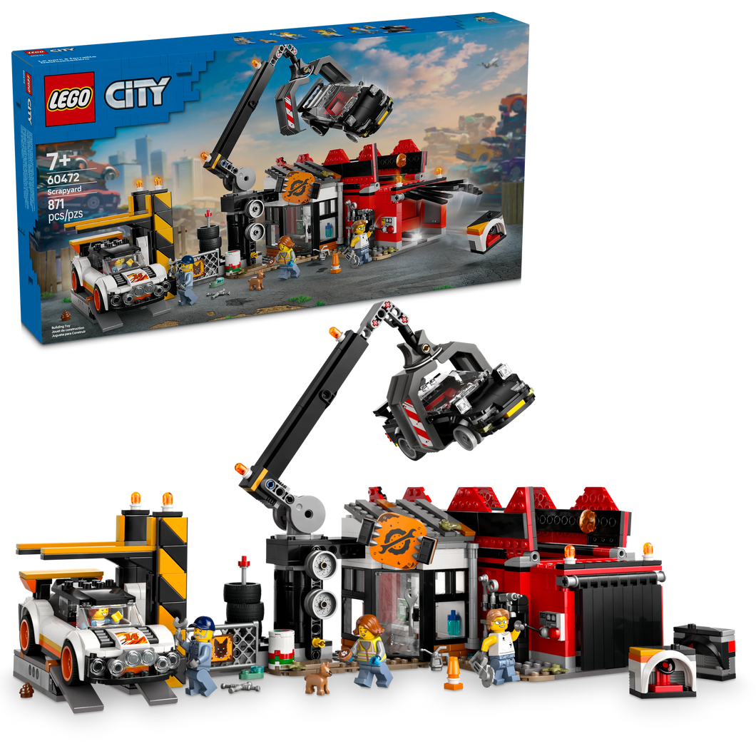 LEGO® City Scrapyard with Cars, Salvage Worker Toy for Boys and Girls Aged 7 and up 60472