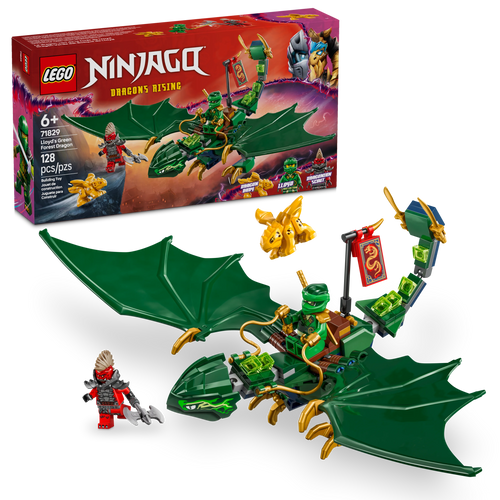 LEGO® NINJAGO® Lloyd’s Green Forest Dragon Toy Building Kit with 2 Minifigures 71829
