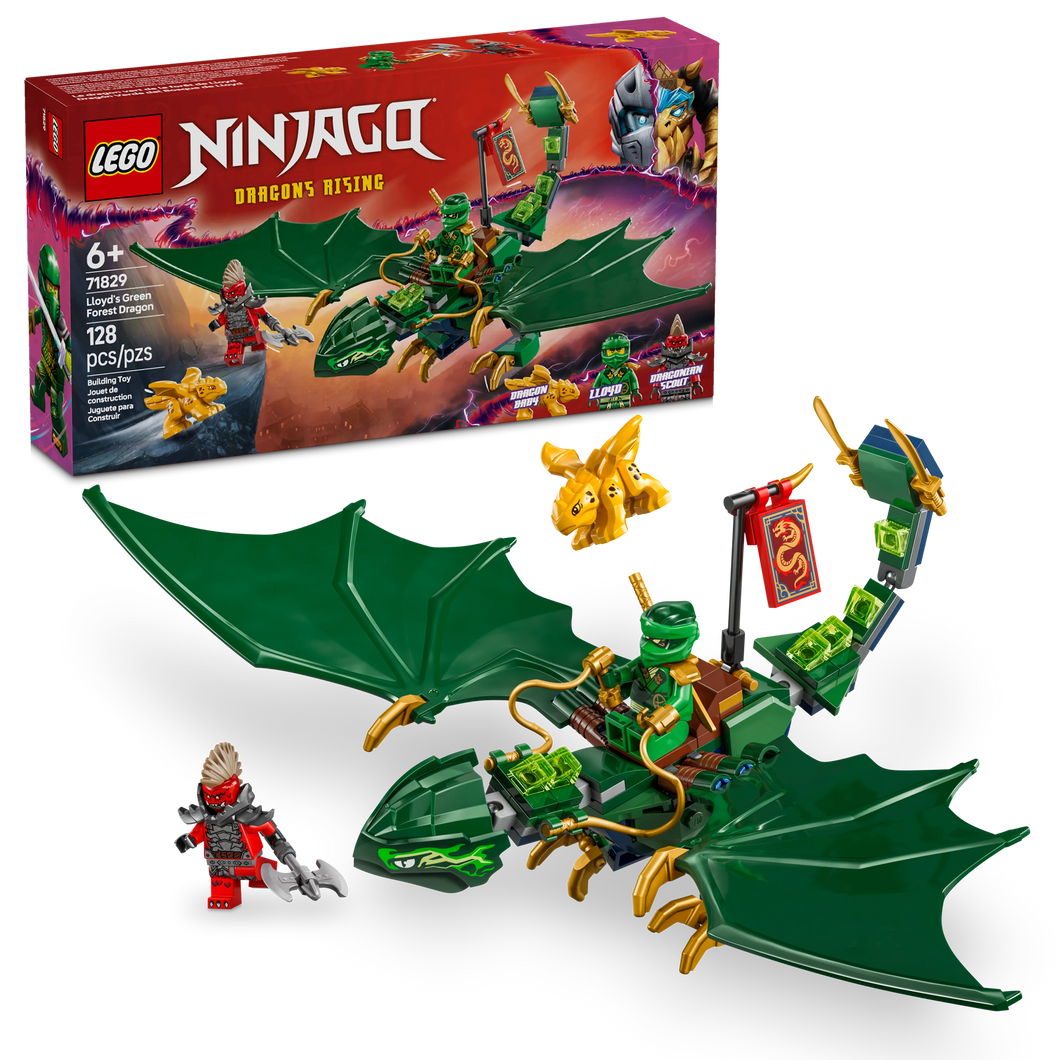 LEGO® NINJAGO® Lloyd’s Green Forest Dragon Toy Building Kit with 2 Minifigures 71829