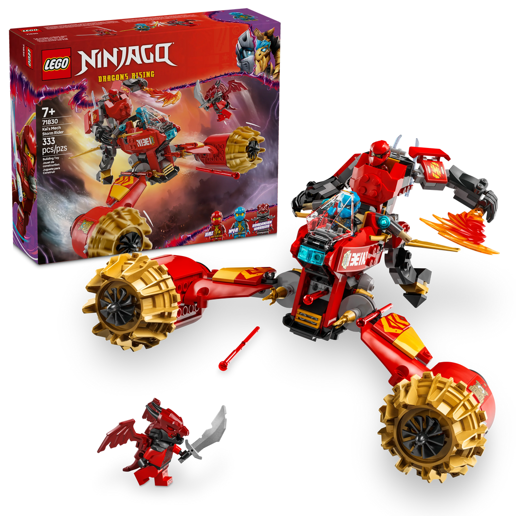 LEGO® NINJAGO® Kai’s Mech Storm Rider Combo Ninja Toy Building Kit with 3 Minifigures 71830