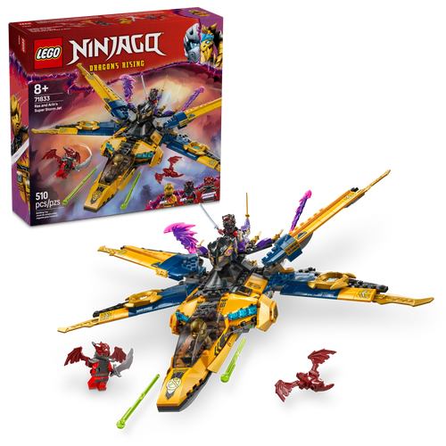LEGO® NINJAGO® Ras and Arin’s Super Storm Jet Toy Building Set for Kids with 3 Minifigures 71833
