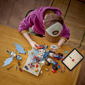 LEGO® NINJAGO® Zane’s Ultra Combiner Mech Toy, 4-in-1 Building Set with Car, Jet and Dragon 71834