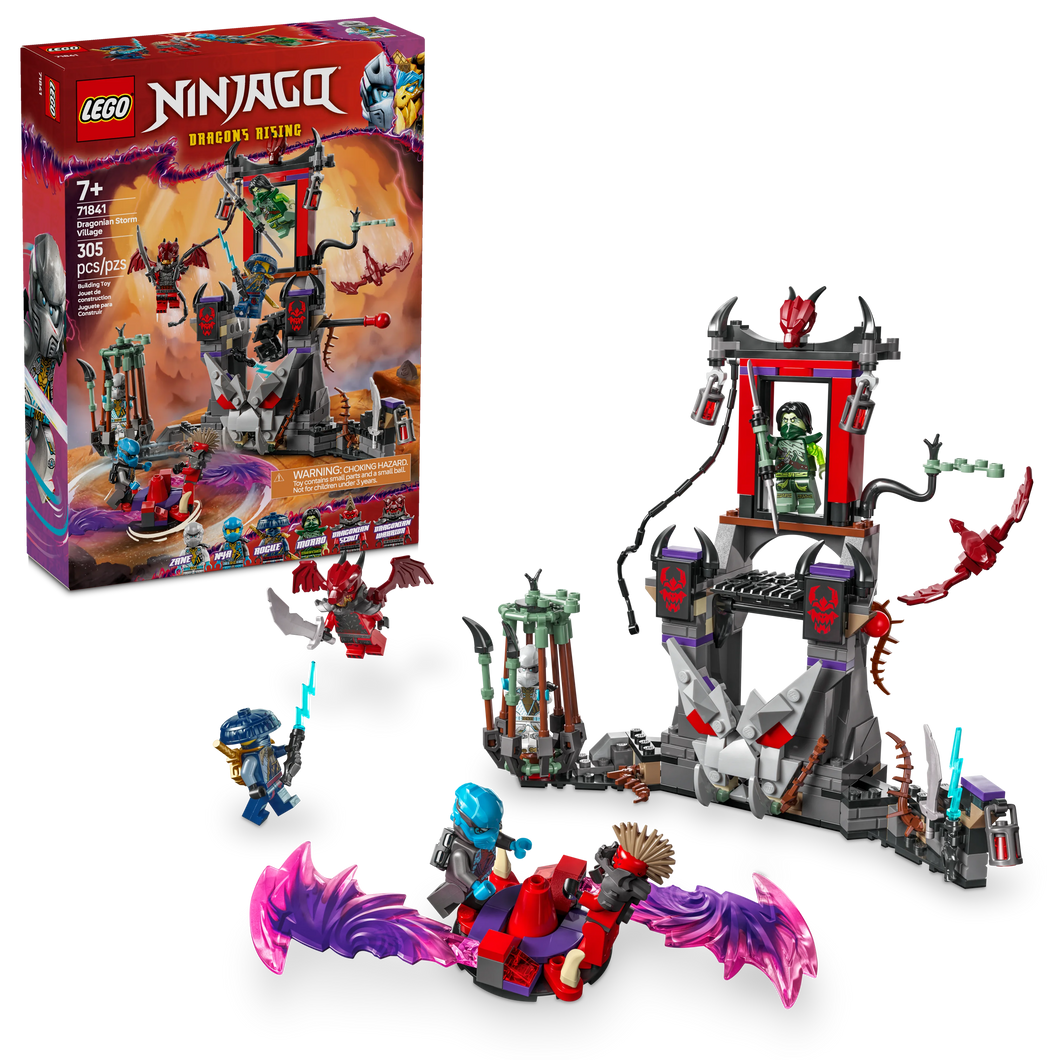 LEGO® NINJAGO® Dragonian Storm Village Battle Arena Set with 6 Minifigures and a Spinner Toy 71841