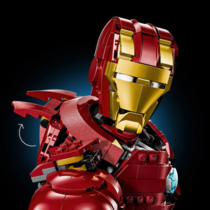 LEGO® ǀ Marvel Iron Man MK4 Bust, Buildable Model for Adults with Minifigure, Collectible Gift 76327