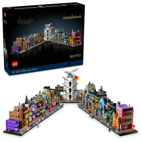 LEGO® Harry Potter™ Diagon Alley™ Wizarding Shops, Wizard Set for Adults, Magic Display Model 76444