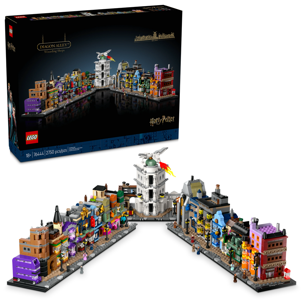 LEGO® Harry Potter™ Diagon Alley™ Wizarding Shops, Wizard Set for Adults, Magic Display Model 76444