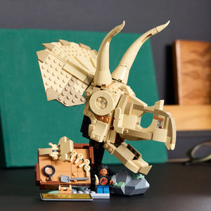 LEGO® Jurassic World Dinosaur Fossils: Triceratops Skull Model Playset, Building Kit Display 76969