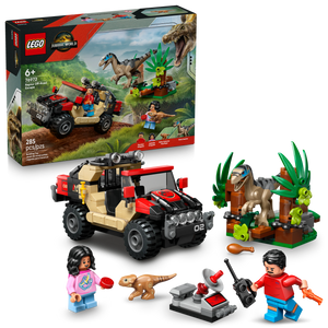LEGO® Jurassic World Raptor Off-Road Escape Velociraptor Toy Dinosaur, Kids’ Building Kit 76972