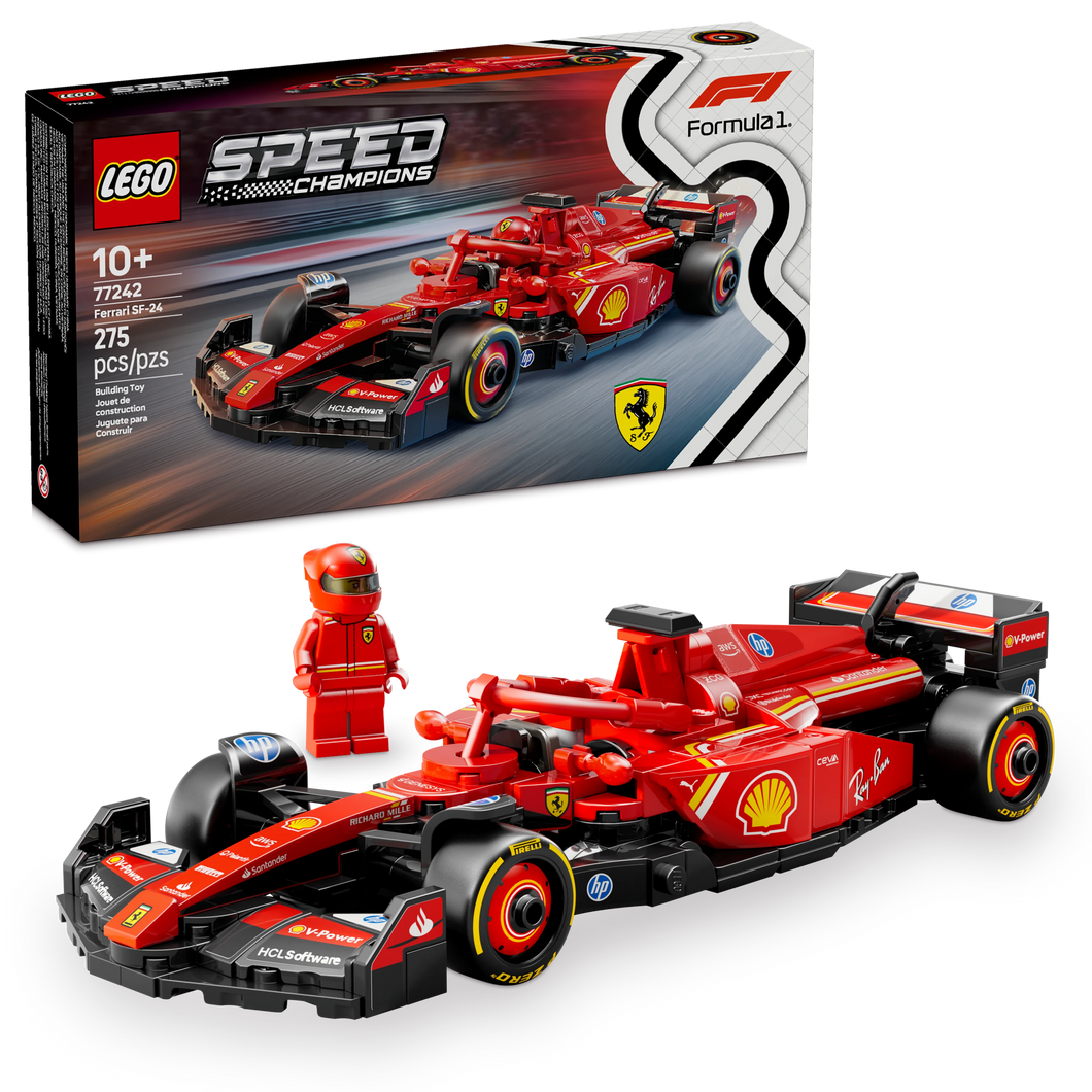 LEGO® Speed Champions Ferrari SF-24 F1® Race Car Toy Vehicle and Driver Set 77242