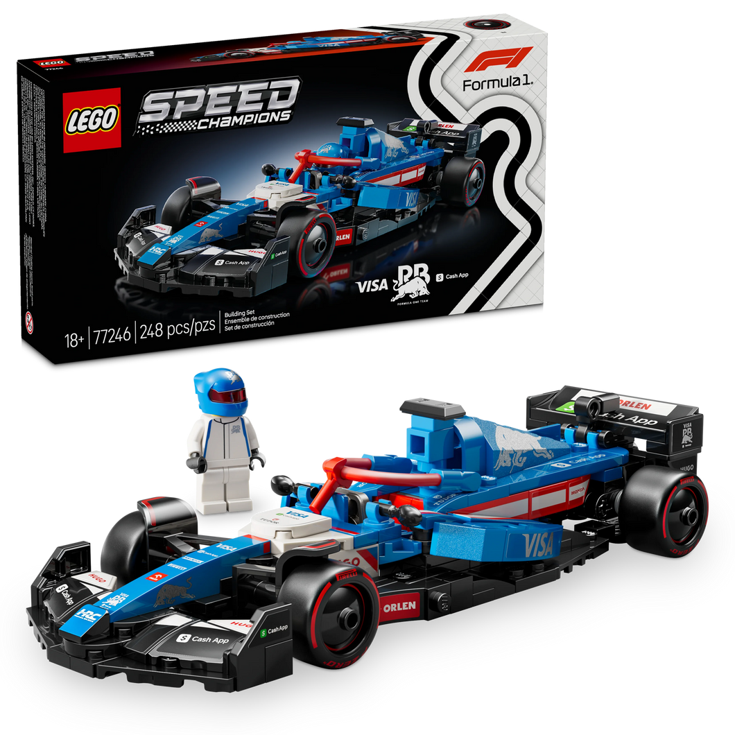 LEGO® Speed Champions Visa Cash App RB VCARB 01 F1® Race Car Vehicle Kit and Driver Set 77246