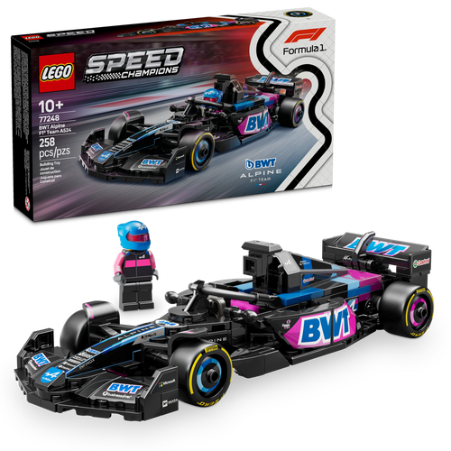 LEGO® Speed Champions BWT Alpine F1® Team A524 Race Car, Toy Vehicle and Driver Set 77248