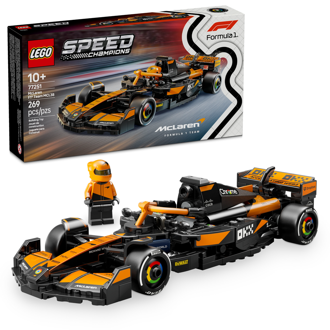 LEGO® Speed Champions McLaren F1® Team MCL38 Race Car, Vehicle Set and Driving Kit 77251