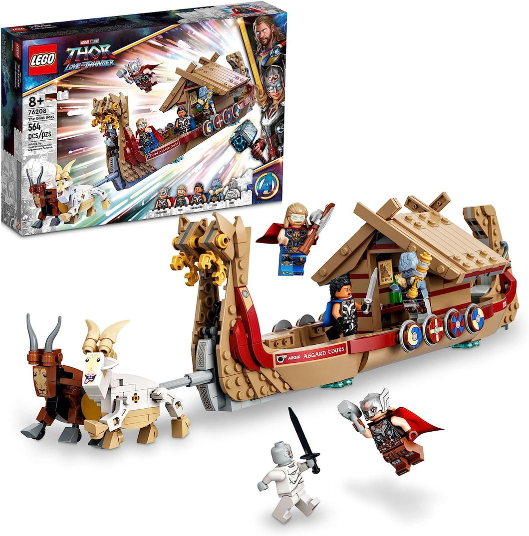LEGO Marvel The Goat Boat 76208 Building Set - Thor Set with Toy Ship, Stormbreaker, and Movie Inspired Thor, Korg, and Valkyrie Minifigures, Avengers Gifts for Kids, Boys, and Girls Ages 8+