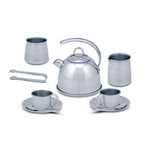 Melissa and Doug Stainless Steel Tea Set and Storage Stand - All-Star Learning Inc. - Proudly Canadian