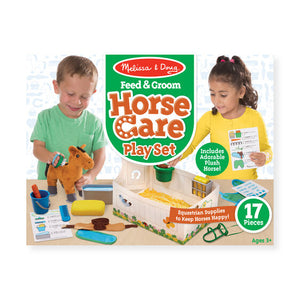 Melissa and Doug Feed & Groom Horse Care Play Set - All-Star Learning Inc. - Proudly Canadian