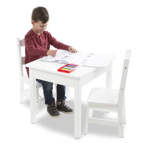 Melissa and Doug Wooden Table & Chairs - White - All-Star Learning Inc. - Proudly Canadian