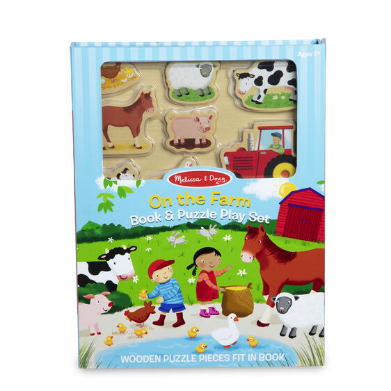 Melissa and Doug Book & Puzzle Play Set: On the Farm