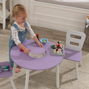 KidKraft Round Storage Table and Chair Set - Lavendar
