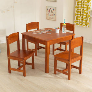KidKraft Farmhouse Table & 4 Chair Set - Pecan