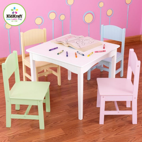 キッドクラフト(Kidkraft) Nantucket Table ＆ Chair Set-Pastel