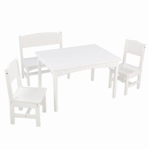 KidKraft Nantucket Table with Bench and 2 Chairs - White