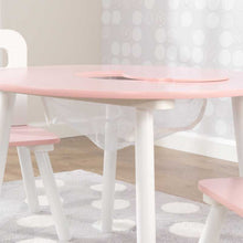 KidKraft Round Storage Table and Chair Set - Pink & White