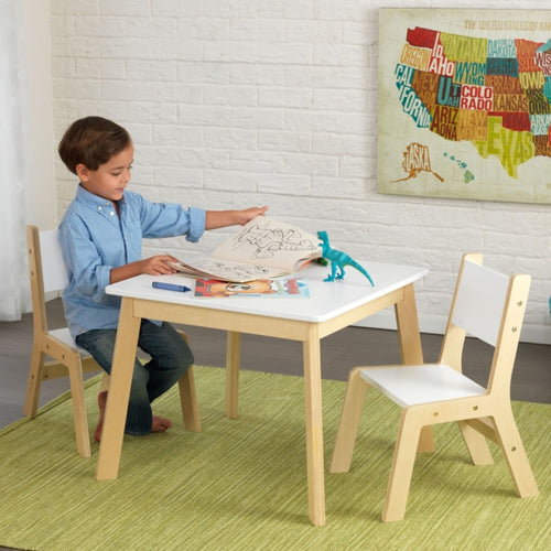 KidKraft Modern Table & Chair Set In White - All-Star Learning Inc. - Proudly Canadian