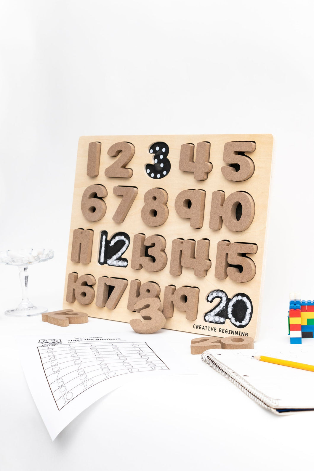 Creative Beginnings Number Puzzle - Chalkboard Base With Tracers