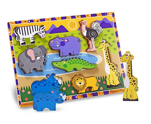 Melissa and Doug Safari Chunky Puzzle - 8 Pieces - All-Star Learning Inc. - Proudly Canadian