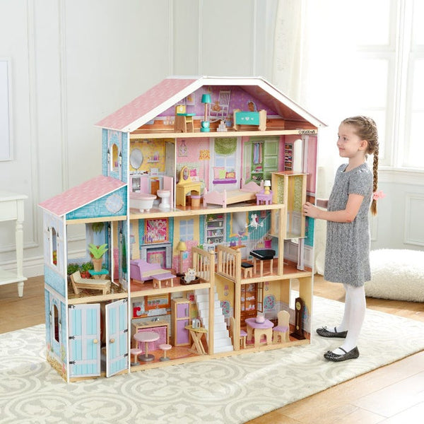 KidKraft Grand View Mansion Dollhouse with EZ Kraft Assembly