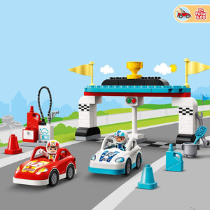 LEGO DUPLO Town Race Cars 10947 Cool Car-Race Building Toy; Imaginative, Developmental Playset for Toddlers and Kids; New 2021 (44 Pieces)