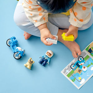 LEGO DUPLO Rescue Police Motorcycle 10967 Building Toy for Imaginative Play; Police Officer Bike for Kids Aged 2+ (5 Pieces)