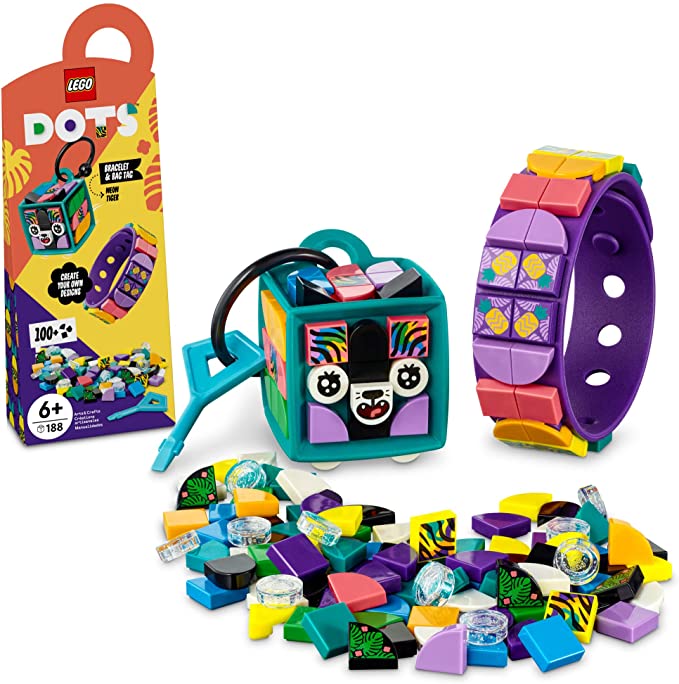 LEGO DOTS Neon Tiger Bracelet & Bag Tag 41945