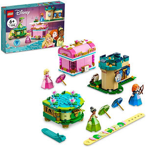 LEGO Disney Aurora, Merida and Tiana’s Enchanted Creations 43203 Building Kit; Jewelry Box Set for Kids Aged 6+ (558 Pieces)