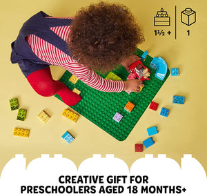 LEGO DUPLO Green Building Plate 10980 Build-and-Display Baseplate Toy for Preschoolers Aged 18 Months and up (1 Piece)
