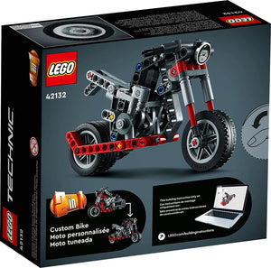 LEGO Technic Motorcycle 42132 Model Building Kit; Give Kids a Treat with This Motorcycle Model; 2-in-1 Toy for Kids Aged 7+ (160 Pieces)