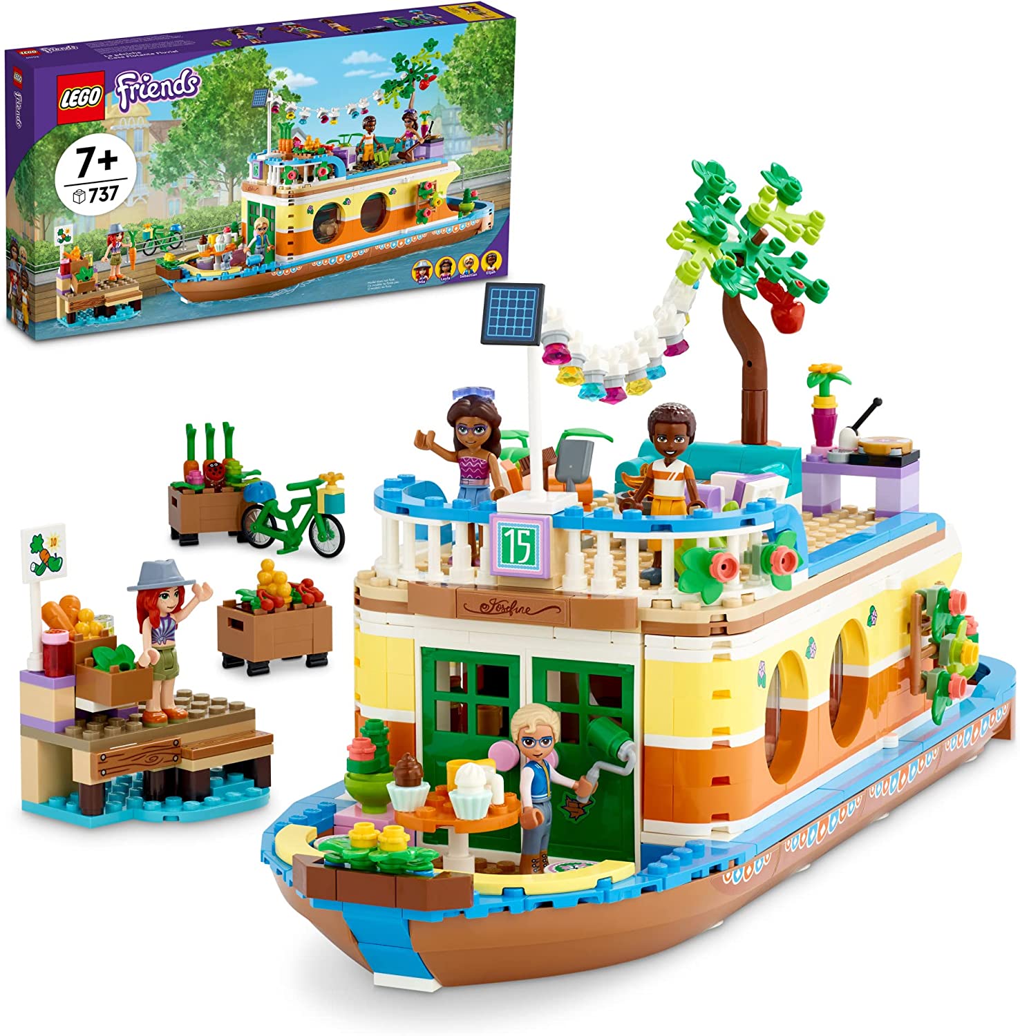 Sindssyge Egen Indføre LEGO Friends Canal Houseboat 41702 Building Kit; Comes with 4 Mini-Dol