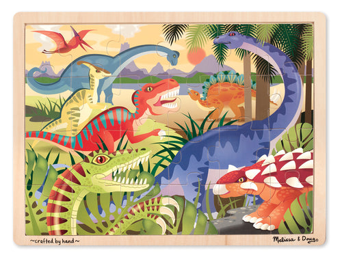 Melissa and Doug Dinosaur Wooden Jigsaw Puzzle - 24 Pieces - All-Star Learning Inc. - Proudly Canadian